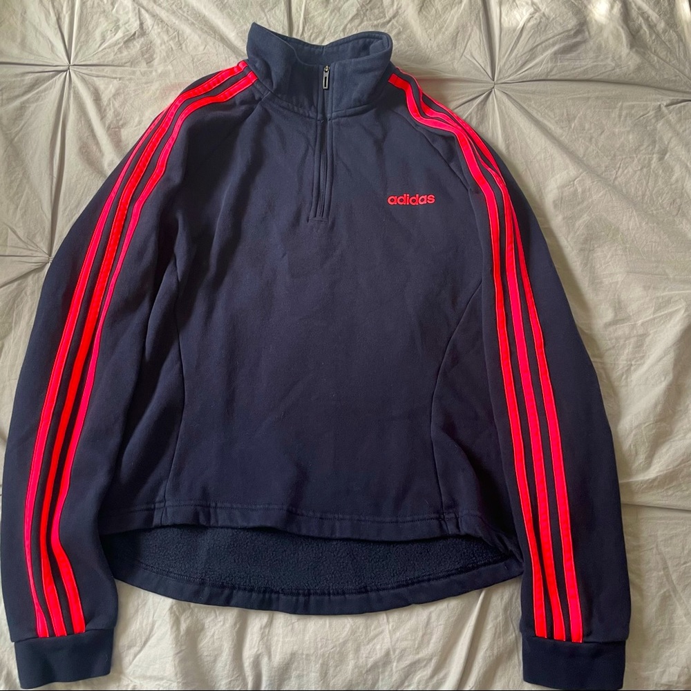 Girl’s Adidas 1/4 zip long sleeve sweatshirt